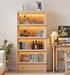 Tall Solid Hardwood Bookcase Tempered Glass LEDIllumination