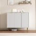 Fluted Sideboard Cabinet White With Adjustable Shelves