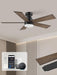 42In Smart Ceiling Fans with Lights Remote,Control via Voice Alexa App,Quiet DC Motor,Flush Mount Low Profile Ceiling Fan for Modern Bedroom,Patio,Outdoor Indoor,Black&Brown,6 Speed,Dimmable,5 Blade