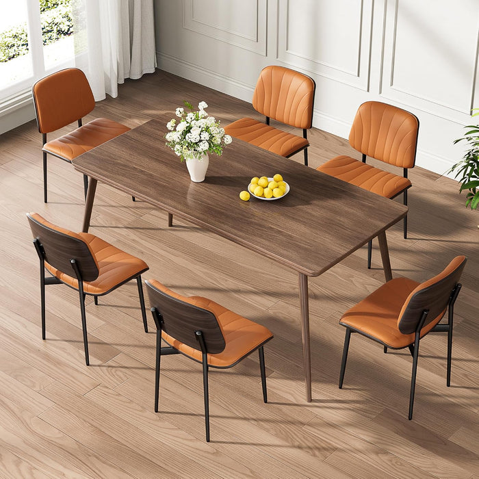 Dining Chairs Set of 2, Mid-Century Modern Kitchen Chairs, Orange
