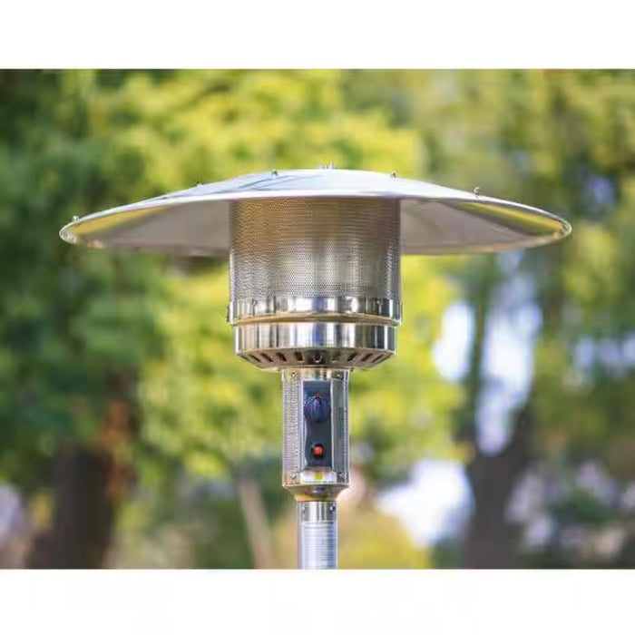 48000 BTU Stainless Steel Propane Standing Patio Heater with Wheels