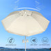 6.5Ft Sun Shade Umbrella, Portable Umbrella with Stand for Sports, Water Weight Bag, Adjustable and Lightweight, Sun Protection, Khaki