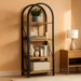 Small 4Tier Arched Bookshelf Industrial Metal Frame