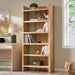 72" Bookcase Open Display Storage Organizer, Modern Bookshelf，Natural