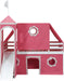 Pink Twin Loft Bed With Slide Integratedguardrails
