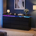 63" 9 Drawer Dresser with LED Light, Black