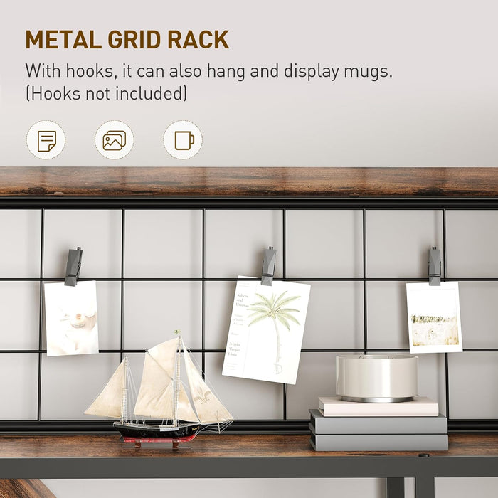 Triple 6-Tier Bookshelf, Industrial Large Bookcase with 18 Open Display Shelves, Modern Tree Bookcase with Metal Frame and Hanging Function for Living Room, Home Office, Rustic Brown and Black