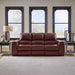 Alessandro Contemporary Leather Power Reclining Sofa with Adjustable Headrest, Red