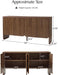 63" Wide Fluted Sideboard Buffet Cabinet Solid Wood, Modern Storage with 4 Adjustable Shelves & Doors, Multifunctional Credenza for Dining Room,Living Room,Entryway,Walnut