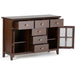 Contemporary Russet Brown Pine Wood Sideboard Buffet