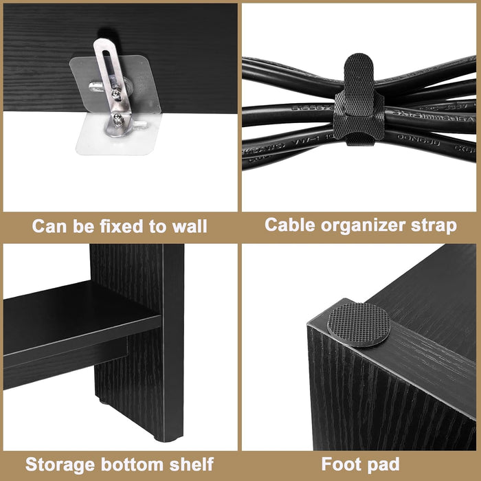 Narrow Sofa Table with Outlet, USB Ports and Charging Station - Skinny Console Table for Living Room and Entryway, Black