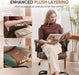 Home Office Chair with Lumbar Support, 5" Thickened Seat, Small PU Leather Rocking Desk Chair, Comfy Computer Chairs with Rolling Wheels & Adjustable Armrests for Adults, Brown
