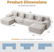 160-Inch U-Shaped Modular Sectional Sofa Camel Ottoman