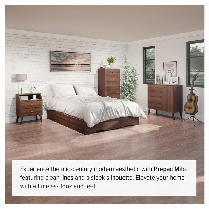 Cherry 52-Inch Wide-Profile Mid-Century Six-Drawer Dresser