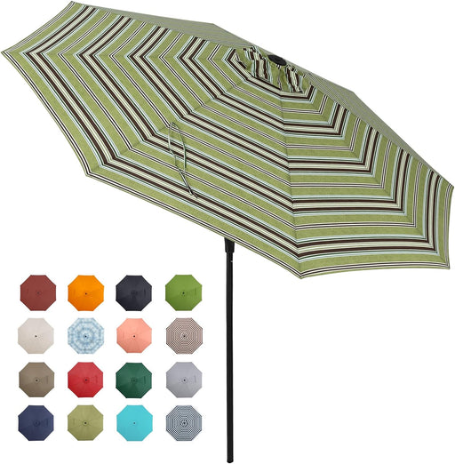 Patio Market Outdoor Table Umbrella with Push Button Tilt and Crank, Large Sun Umbrella with Sturdy Pole & Fade Resistant Canopy, Easy to Set