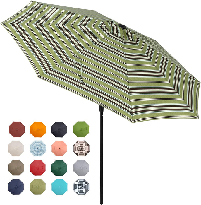 Patio Market Outdoor Table Umbrella with Push Button Tilt and Crank, Large Sun Umbrella with Sturdy Pole & Fade Resistant Canopy, Easy to Set