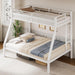 White Metal Bunk Bed TwinOverFull HeavyDuty Railings