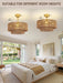 Boho Caged Fandelier with Lights Flush Mount Rattan Ceiling Fan
