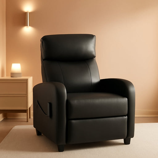 Massage Heated Recliner Home Theater Chair, Black