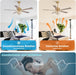 52 Inch Gold Ceiling Fans with Lights and Remote Crystal Chandelier Fan