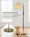 Modern Dimmable Floor Lamp with Fabric & Pleated Shades, Remote & Touch Control, Adjustable Brightness & Color Temperatures, Tall Standing Lamp for Living Room Bedroom Office (Black Gold)