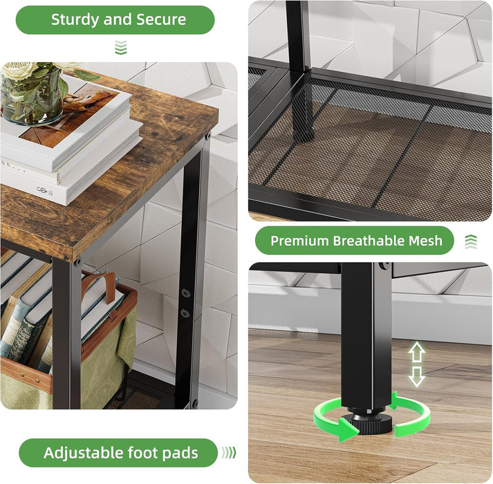TV Stand for 50 Inch Tvs, Entertainment Center with Open Storage Shelves, Media Console Table for Living Room, Rustic Brown