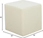 18” Warren Ottoman Square Elegant Boucle, Stationary Ottomans, Backless Chair, Footrest for Living Room, Footstool Office, Bedroom, Padded Seat, Snow White Ivory