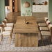 71 Inch Industrial Farmhouse Dining Table DoublePedestal
