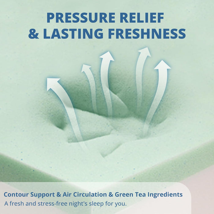 Full Size Mattress 6 Inch Green Tea Memory Foam Mattress for Cool Sleep & Pressure Relief, Certipur-Us Certified Medium Firm Mattresses in a Box, 54"×75"×6"