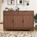 47.2" Modern Fluted Sideboard Buffet Cabinet with Storage, Walnut