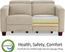 62.2'' Wall Hugger Power Loveseat Recliner Sofa with Adjustable Headrest and USB & Type C Dual Charge Ports for Living Room, Office (Fabric, HL198M1) (Beige)