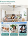 52 Inch Solid Wood Ceiling Fan without Lights Flush Mount Ceiling Fans with Remote Control, Wood Blades Modern Outdoor Ceiling Fan No Light for Bedroom/Farmhouse/Patio/Indoor, Grey Gold