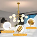 Gold Modern Chandelier 9-Light Glass Globe Ceiling Light Fixtures Mid Century Modern Sputnik Chandelier for Dining Room Kitchen Island Bedroom Living Room