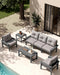 HDPE Outdoor Patio Furniture Set, Grey Frame & Grey Cushions