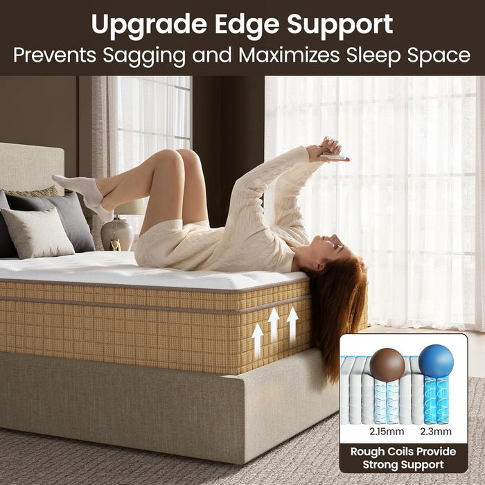 14 Inch Medium Firm Queen Hybrid Mattress with Zoned Support