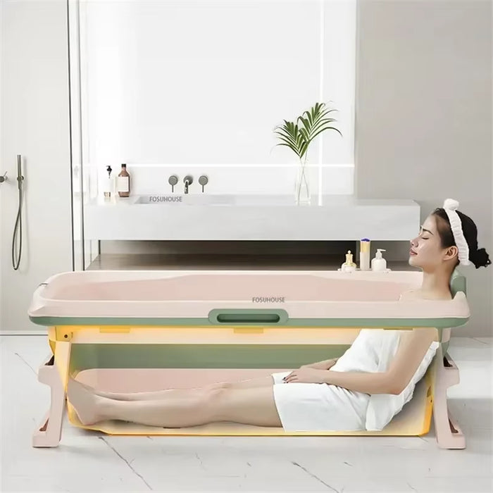 Modern Foldable Bathtub for Adult Thicken Plastic Bathroom Hot Tub Bath Barrel Full Body Shower Basin Apartment Portable Bathtub