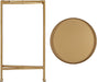 Celia round Metal Foldable Accent Table with Tray Top, Gold