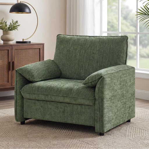 Green Luxurious Oversized Armchair With Deep Cushions
