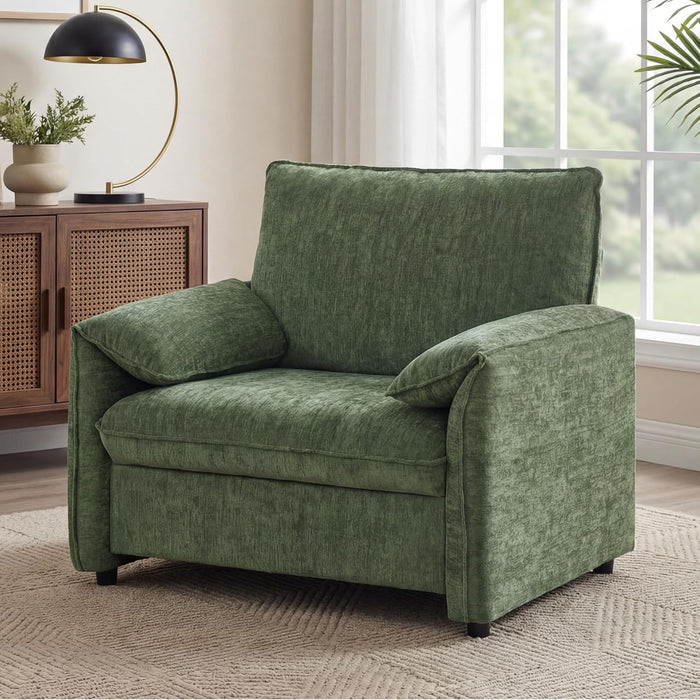 Green Luxurious Oversized Armchair With Deep Cushions
