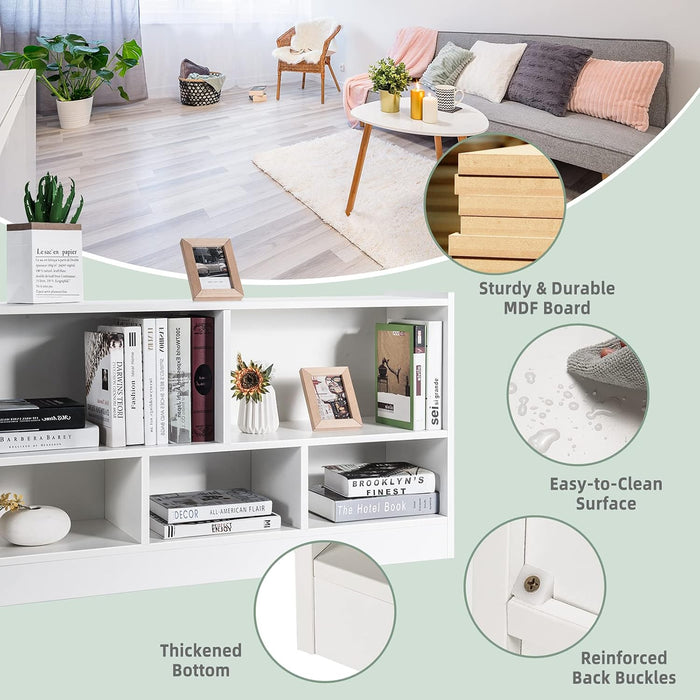White 44 Inches Multifunctional Engineered Cube Bookcase