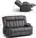 Recliner Sofa Set with Manual Recliners,Living Room Furniture Set with Reclining Couch,Loveseat and Armchair,Breathable Fabric Upholstery,Thick Cushions and Ergonomic Design,Dark Gray (2+1)