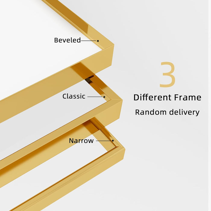 65" X 24" Full Length Mirror with Stand, Gold Wall Mounting Full Body Mirror, Metal Frame Full-Length Tempered Mirror for Living Room, Bedroom