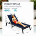 Aluminum Chaise Lounge Ourdoor - Foldable & Assemble Free Outdoor Lounge Chair with 5 Adjustable Backrest, Patio Lounge Chair for outside Poolside Beach Pool, Navy Blue