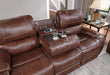 Brown Glider Recliner Loveseat with USB