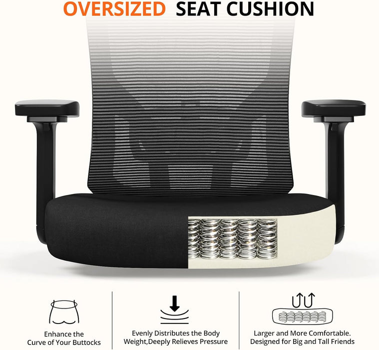 500 Lbs Big and Tall Office Chair with Spring-Supported for Heavy People