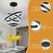 Modern LED Chandeliers Adjustable Hanging Black Pendant Light Fixture 3 Ring Flush Mount Chandeliers for Bedroom,Kitchen,Island Cafe