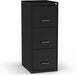 Vertical File Cabinet, 3-Drawer, Letter/Legal, Locking, Black