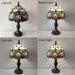 Tiffany Table Lamp Small Stained Glass Desk Lamp Vintage Bedside Lamp Included 3 Way LED Bulb for Home Living Room Nightstand Bedroom Office (Pink Tulip)