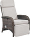 Versatile Outdoor Recliner Chair - Reclining Patio Chair with Adjustable Backrest and Footrest, All-Weather Wicker Chaise Lounge Chair Outdoor for Pool Deck Brown Beige