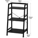3-Tier Bookshelf, Ladder Shelf, Stand up Shelves, Industrial Bookcase with Steel Frame, Metal Small Bookcase, for Living Room, Home Office, Kitchen, Bedroom, Industrial Style（Black）